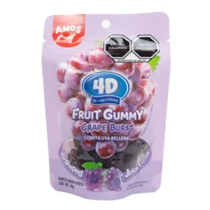 Dulces Gomitas Rellenas 4D Sabor Uva, Amos 65 G